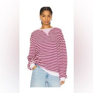 Free People Classic Striped Crew sweatshirt